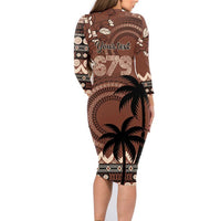 Personalised Bula Fiji 679 Family Matching Long Sleeve Bodycon Dress and Hawaiian Shirt Fijian Tagimoucia Masi Tapa Art LT9 - Polynesian Pride