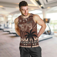 Personalised Bula Fiji 679 Men Tank Top Fijian Tagimoucia Masi Tapa Art LT9 Brown - Polynesian Pride