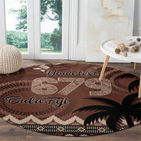 Personalised Bula Fiji 679 Round Carpet Fijian Tagimoucia Masi Tapa Art LT9 - Polynesian Pride