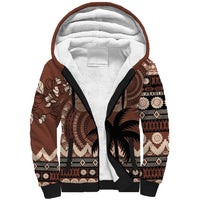 Personalised Bula Fiji 679 Sherpa Hoodie Fijian Tagimoucia Masi Tapa Art LT9 Unisex Brown - Polynesian Pride