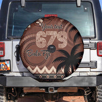 Personalised Bula Fiji 679 Spare Tire Cover Fijian Tagimoucia Masi Tapa Art LT9 Brown - Polynesian Pride