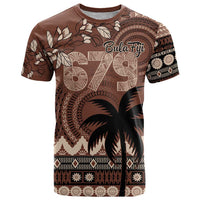 Personalised Bula Fiji 679 T Shirt Fijian Tagimoucia Masi Tapa Art LT9 Brown - Polynesian Pride