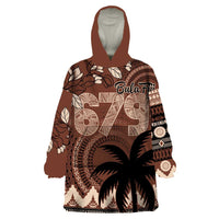 Personalised Bula Fiji 679 Wearable Blanket Hoodie Fijian Tagimoucia Masi Tapa Art LT9 One Size Brown - Polynesian Pride
