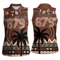 Personalised Bula Fiji 679 Women Sleeveless Polo Shirt Fijian Tagimoucia Masi Tapa Art LT9 - Polynesian Pride