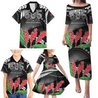 Personalised Samoa 685 Family Matching Puletasi and Hawaiian Shirt Teuila Flower With Black Samoan Tattoo LT9 - Polynesian Pride