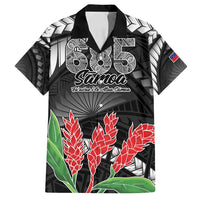 Personalised Samoa 685 Family Matching Summer Maxi Dress and Hawaiian Shirt Teuila Flower With Black Samoan Tattoo LT9 Dad's Shirt - Short Sleeve Black - Polynesian Pride