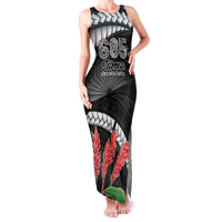 Personalised Samoa 685 Family Matching Tank Maxi Dress and Hawaiian Shirt Teuila Flower With Black Samoan Tattoo LT9 Mom's Dress Black - Polynesian Pride