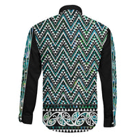 New Zealand Maori Niho Taniwha Family Matching Long Sleeve Bodycon Dress and Hawaiian Shirt Papua Shell - Mangopare Puhoro Pattern LT9 - Polynesian Pride