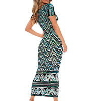 New Zealand Maori Niho Taniwha Family Matching Short Sleeve Bodycon Dress and Hawaiian Shirt Papua Shell - Mangopare Puhoro Pattern LT9 - Polynesian Pride