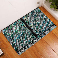 New Zealand Maori Niho Taniwha Rubber Doormat Papua Shell - Mangopare Puhoro Pattern