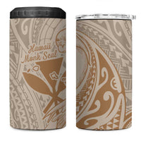 Hawaii Monk Seal and Map 4 in 1 Can Cooler Tumbler Polynesian Kanaka Maoli Beige Vibe LT9 One Size: 16 oz Beige - Polynesian Pride