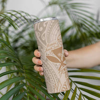Hawaii Monk Seal and Map Skinny Tumbler Polynesian Kanaka Maoli Beige Vibe LT9 - Polynesian Pride