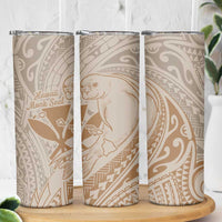 Hawaii Monk Seal and Map Skinny Tumbler Polynesian Kanaka Maoli Beige Vibe LT9 - Polynesian Pride