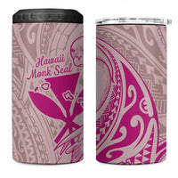 Hawaii Monk Seal and Map 4 in 1 Can Cooler Tumbler Polynesian Kanaka Maoli Pink Vibe LT9 One Size: 16 oz Pink - Polynesian Pride