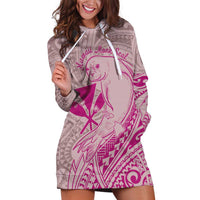 Hawaii Monk Seal and Map Hoodie Dress Polynesian Kanaka Maoli Pink Vibe LT9 Pink - Polynesian Pride
