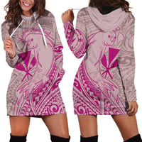 Hawaii Monk Seal and Map Hoodie Dress Polynesian Kanaka Maoli Pink Vibe LT9 - Polynesian Pride