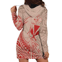 Hawaii Monk Seal and Map Hoodie Dress Polynesian Kanaka Maoli Red Vibe LT9 - Polynesian Pride