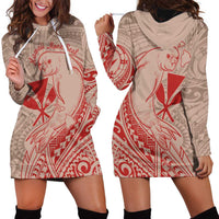 Hawaii Monk Seal and Map Hoodie Dress Polynesian Kanaka Maoli Red Vibe LT9 - Polynesian Pride