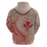 Hawaii Monk Seal and Map Zip Hoodie Polynesian Kanaka Maoli Red Vibe