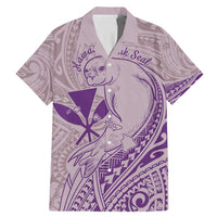 Hawaii Monk Seal and Map Family Matching Mermaid Dress and Hawaiian Shirt Polynesian Kanaka Maoli Violet Vibe LT9 Dad's Shirt - Short Sleeve Violet - Polynesian Pride