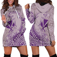 Hawaii Monk Seal and Map Hoodie Dress Polynesian Kanaka Maoli Violet Vibe LT9 - Polynesian Pride