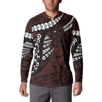 Polynesian Girl Tribal Tattoo Button Sweatshirt Oxbood Vibe LT9 - Polynesian Pride