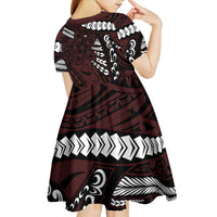 Polynesian Girl Tribal Tattoo Kid Short Sleeve Dress Oxbood Vibe LT9 - Polynesian Pride