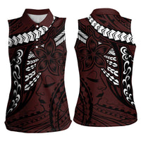 Polynesian Girl Tribal Tattoo Women Sleeveless Polo Shirt Oxbood Vibe LT9 - Polynesian Pride