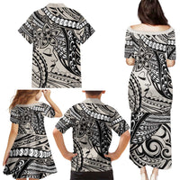 Polynesian Girl Tribal Tattoo Family Matching Puletasi and Hawaiian Shirt Beige Vibe LT9 - Polynesian Pride