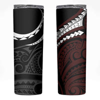 Polynesian Oxblood Line Art Tribal Tattoo Skinny Tumbler LT9 Beige - Polynesian Pride