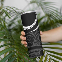 Polynesian Oxblood Line Art Tribal Tattoo Skinny Tumbler LT9 - Polynesian Pride