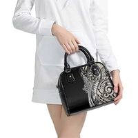 Polynesian Plumeria Floral Tattoo Pattern Shoulder Handbag Beige Style