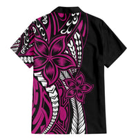 Polynesian Plumeria Floral Tattoo Pattern Family Matching Mermaid Dress and Hawaiian Shirt Pink Style LT9 - Polynesian Pride