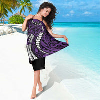 Polynesian Plumeria Floral Tattoo Pattern Sarong Purple Style
