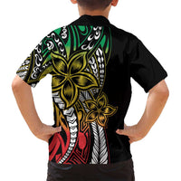 Polynesian Plumeria Floral Tattoo Pattern Family Matching Off Shoulder Maxi Dress and Hawaiian Shirt Reggae Style LT9 - Polynesian Pride