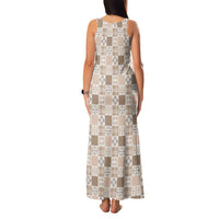 Hawaiian Palaka Quilt Pattern Family Matching Tank Maxi Dress and Hawaiian Shirt Hawaii Culture Bird of Paradise Exotic Motif LT9 - Polynesian Pride