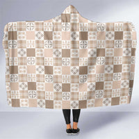 Hawaiian Palaka Quilt Pattern Hooded Blanket Hawaii Culture Bird of Paradise Exotic Motif LT9 One Size Beige - Polynesian Pride