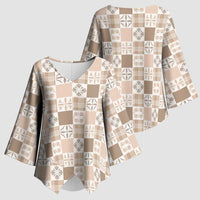Hawaiian Palaka Quilt Pattern Kimono Sleeve Blouse Hawaii Culture Bird of Paradise Exotic Motif LT9 - Polynesian Pride