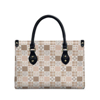 Hawaiian Palaka Quilt Pattern Leather Bag Hawaii Culture Bird of Paradise Exotic Motif - Polynesian Pride