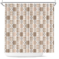 Hawaiian Palaka Quilt Pattern Shower Curtain Hawaii Culture Bird of Paradise Exotic Motif LT9 Beige - Polynesian Pride