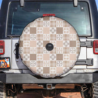 Hawaiian Palaka Quilt Pattern Spare Tire Cover Hawaii Culture Bird of Paradise Exotic Motif LT9 Beige - Polynesian Pride