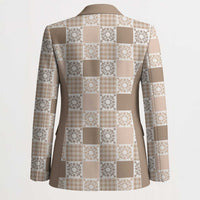 Hawaiian Palaka Quilt Pattern Blazer Hawaii Culture Honu Turtle - Polynesian Pride