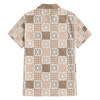 Hawaiian Palaka Quilt Pattern Family Matching Off The Shoulder Long Sleeve Dress and Hawaiian Shirt Hawaii Culture Honu Turtle LT9 - Polynesian Pride