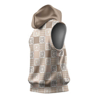 Hawaiian Palaka Quilt Pattern Sleeveless Hoodie Hawaii Culture Honu Turtle - Polynesian Pride
