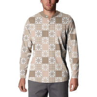 Hawaiian Palaka Quilt Pattern Button Sweatshirt Hawaii Culture Pineapple LT9 - Polynesian Pride