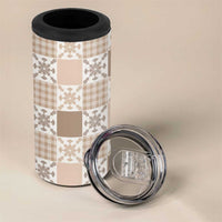 Hawaiian Palaka Quilt Pattern 4 in 1 Can Cooler Tumbler Hawaii Culture Pineapple - Polynesian Pride