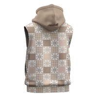 Hawaiian Palaka Quilt Pattern Sleeveless Zip Hoodie Hawaii Culture Pineapple - Polynesian Pride