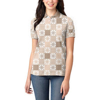 Hawaiian Palaka Quilt Pattern Women Polo Shirt Hawaii Culture Pineapple - Polynesian Pride