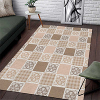 Hawaiian Palaka Quilt Pattern Area Rug Hawaii Culture Tropical Flowers Mix - Polynesian Pride