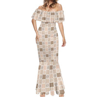 Hawaiian Palaka Quilt Pattern Mermaid Dress Hawaii Culture Tropical Flowers Mix - Polynesian Pride